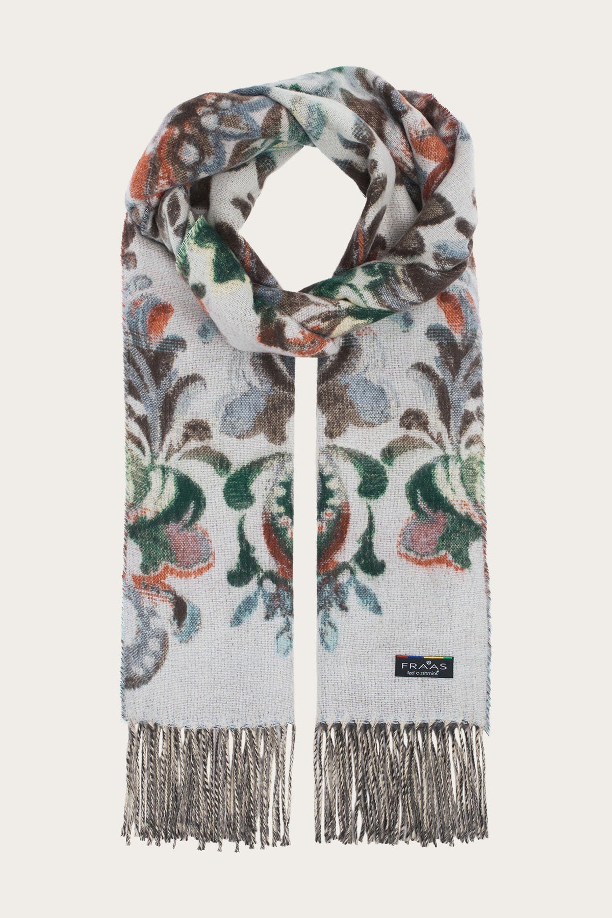 Fraas Zen Blue Floral Scarf 620015-501, front view