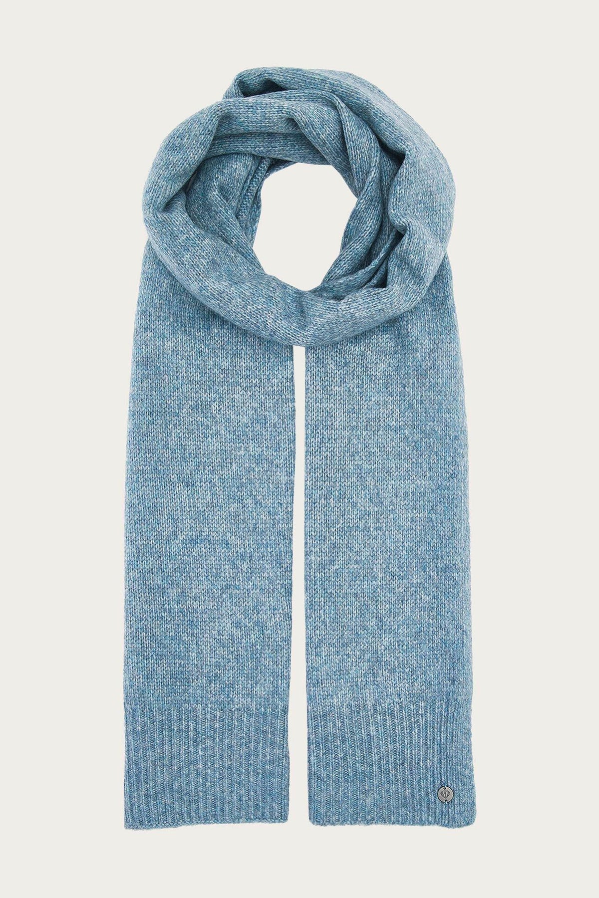 Fraas Zen Blue Knitted Scarf 667062-501, front view