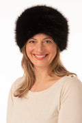 Franchetti Bond Karrisa Black Faux Fur Hat, front view