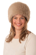 Franchetti Bond Karrisa Mocha Brown Faux Fur Hat, front view