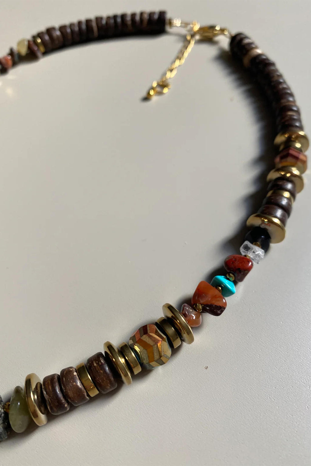 Gist Jewellery FRT08 Brown Coconut Gold Plated Hematite 18" Necklace