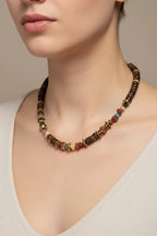Gist Jewellery FRT08 Brown Coconut Gold Plated Hematite 18" Necklace