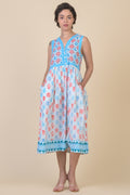 Handprint Dream Apparel Dynasty Garnet Red Teal Dress AN1184B