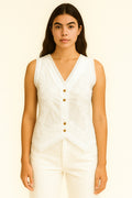 Handprint Dream Apparel Elia White Top NE7123
