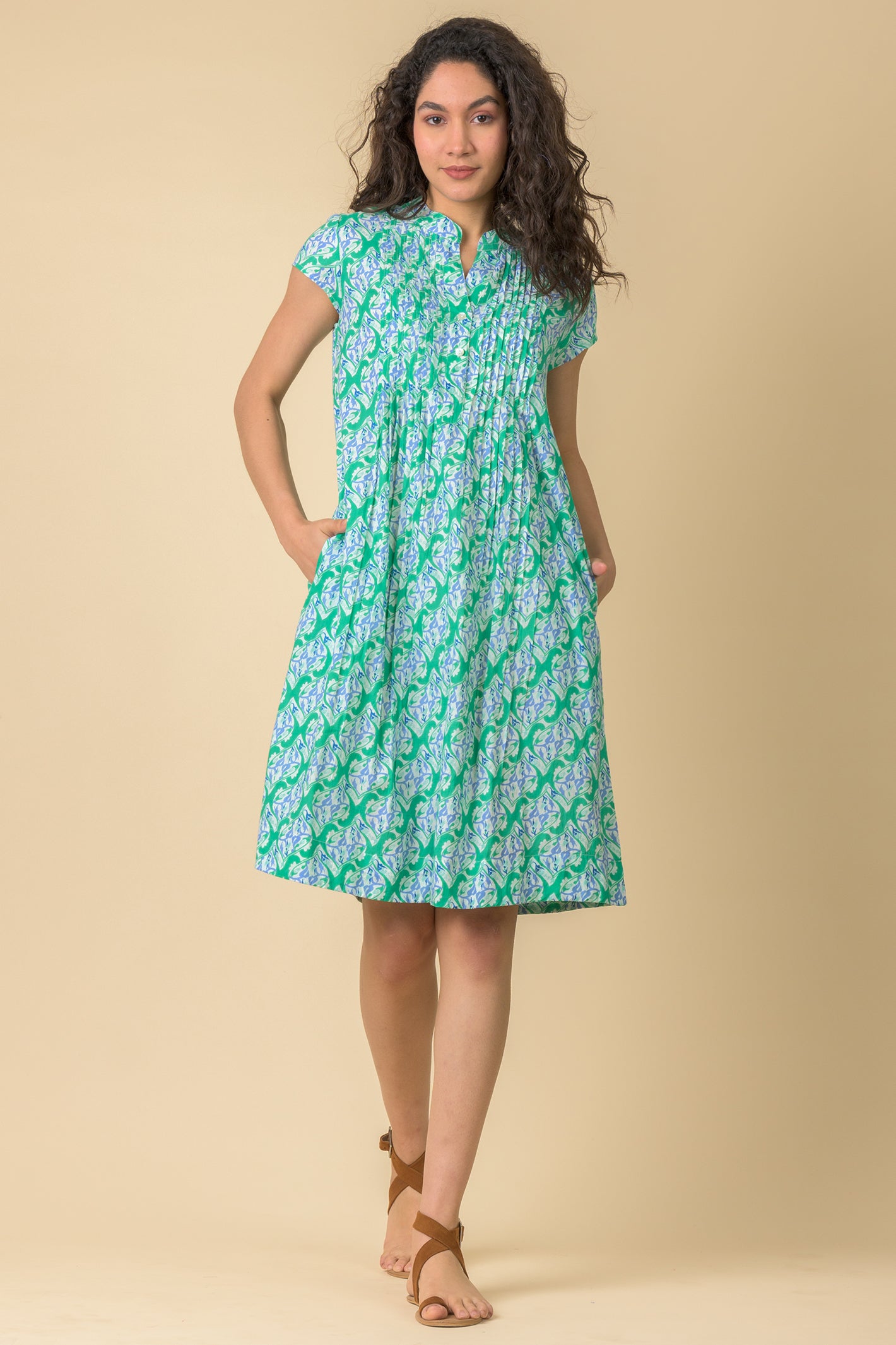 Handprint Dream Apparel Lacey Carnation Green Dress AN1130D