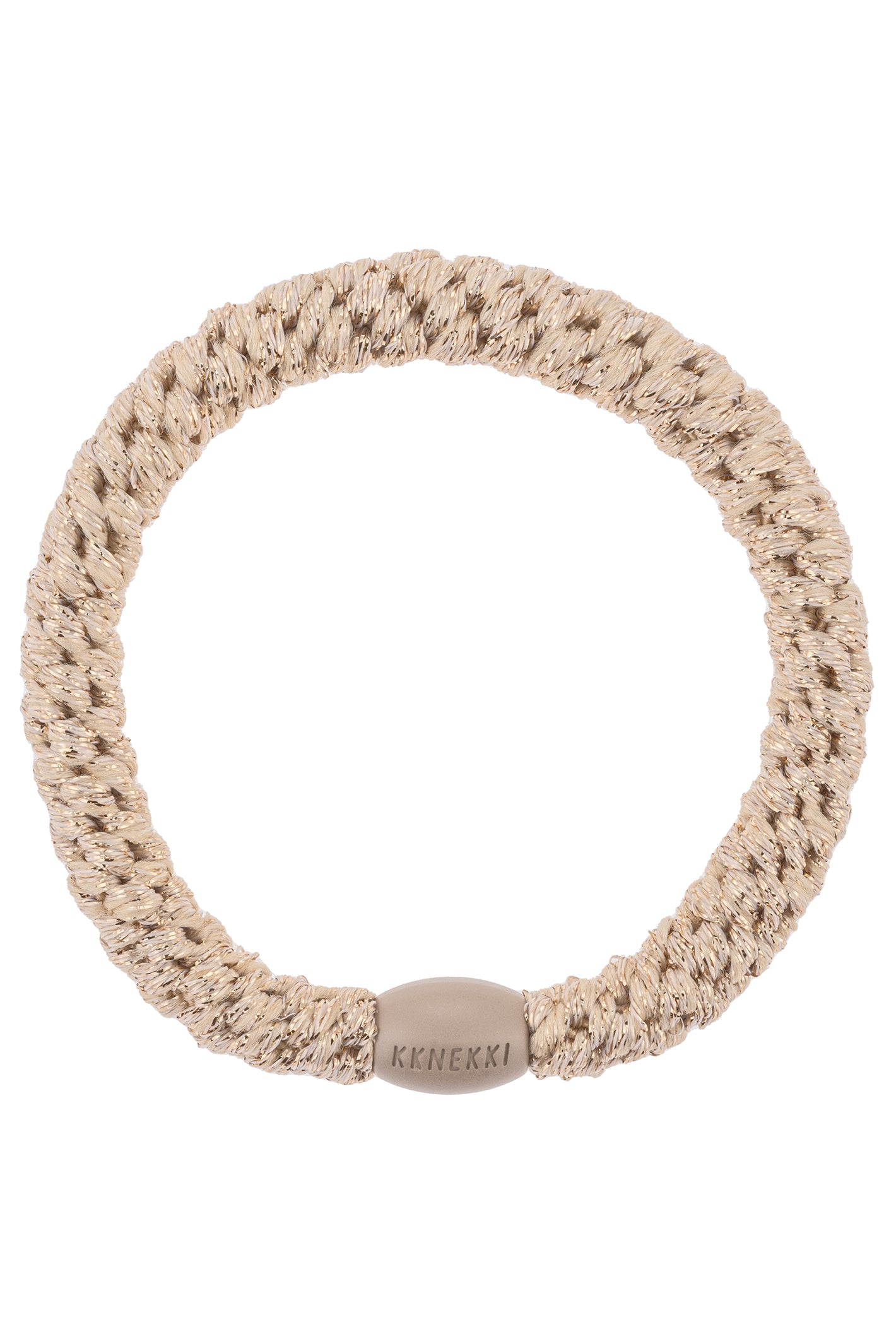 KKNEKKI beige glitter hair tie at OSO Boutique
