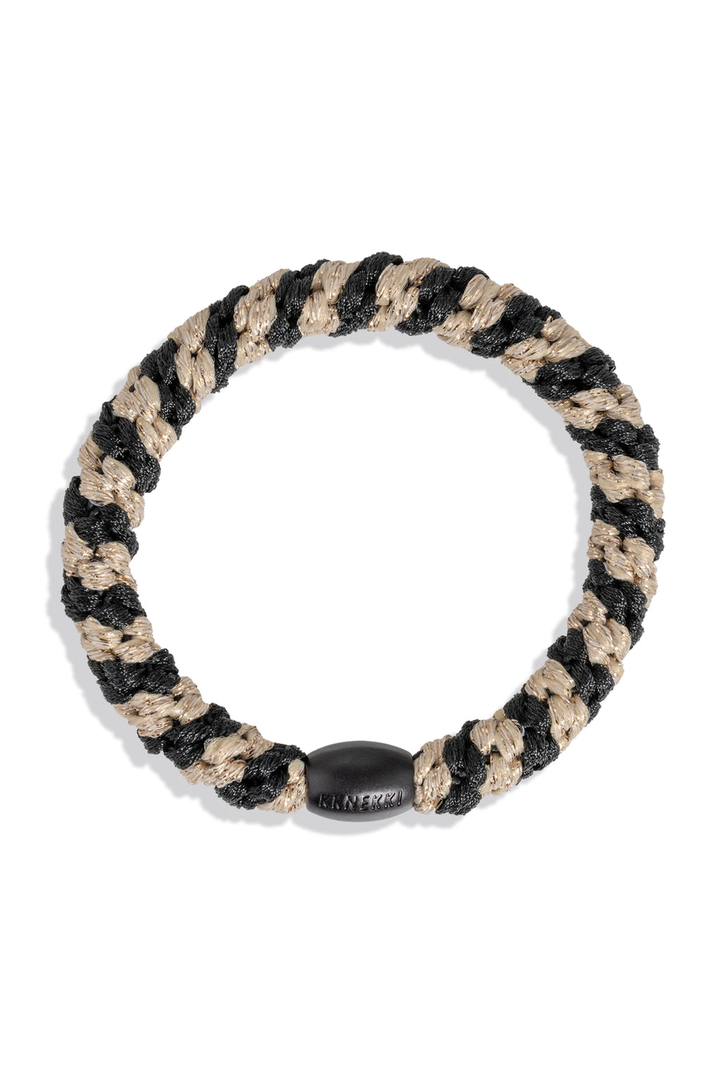 KKNEKKI Black Beige Glitter Stripe Multicolour Hair Tie 1836, packshot