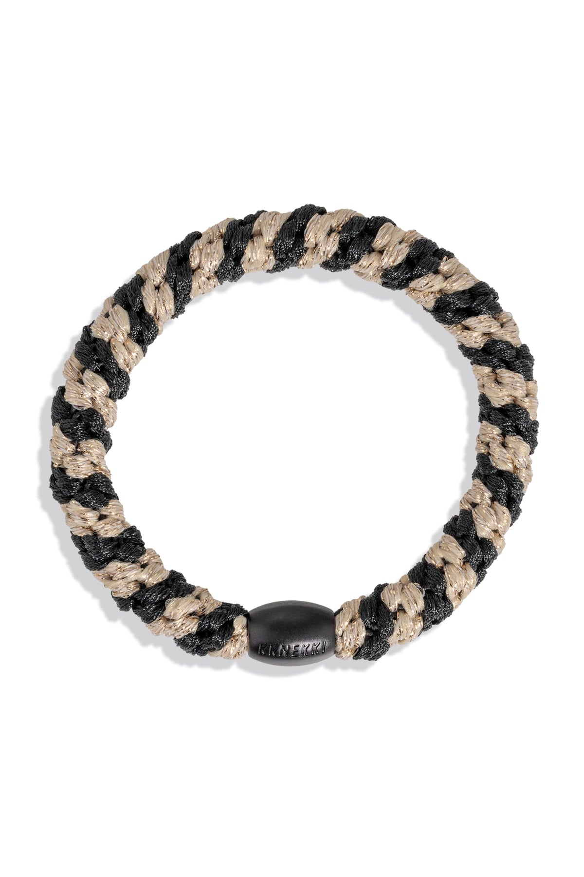 KKNEKKI Black Beige Glitter Stripe Multicolour Hair Tie 1836, packshot