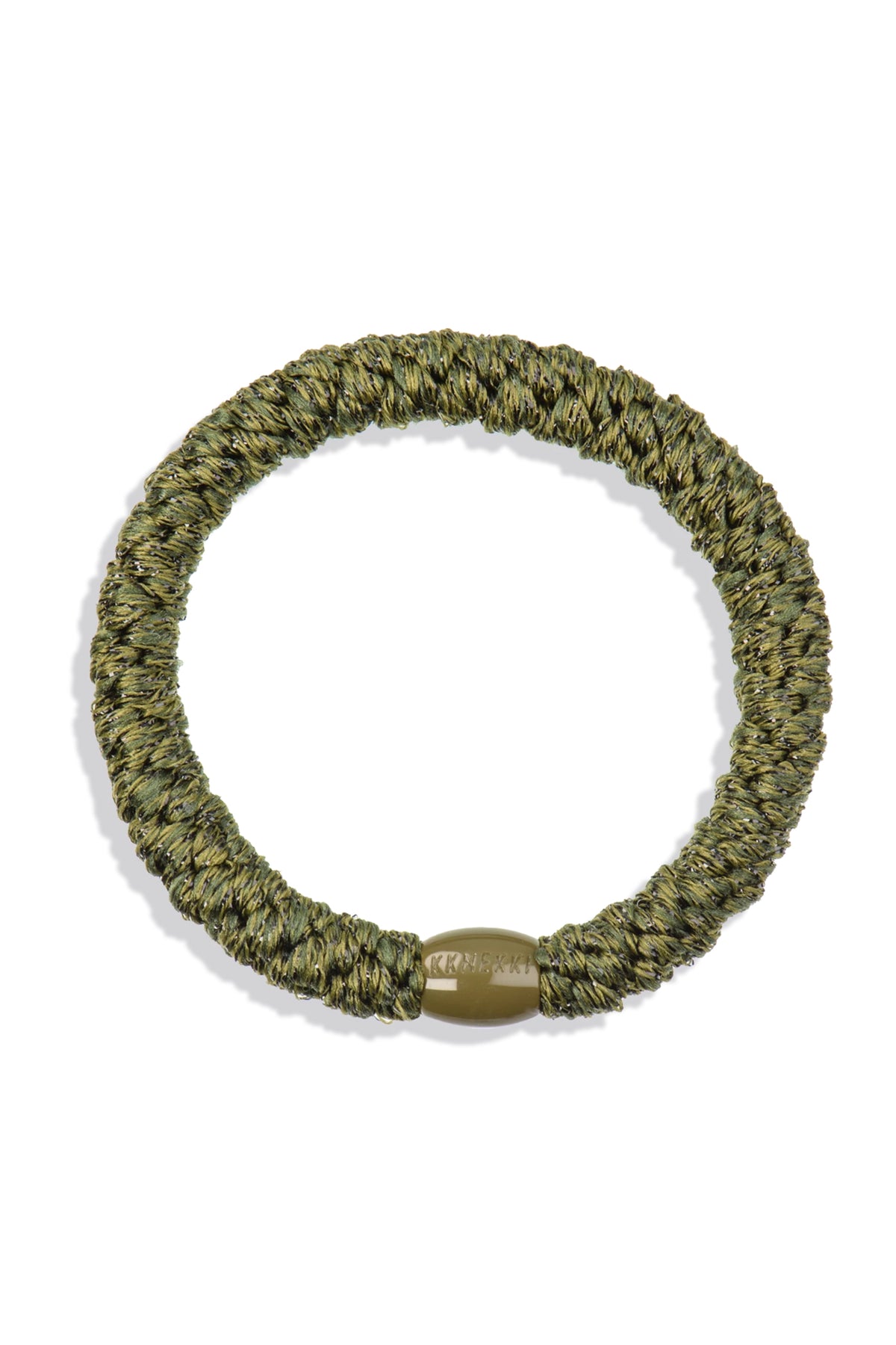 KKNEKKI Bottle Green Glitter Hair Tie 5164, packshot