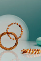 KKNEKKI Burned Terracotta Glitter Orange Hair Tie 9320, styled