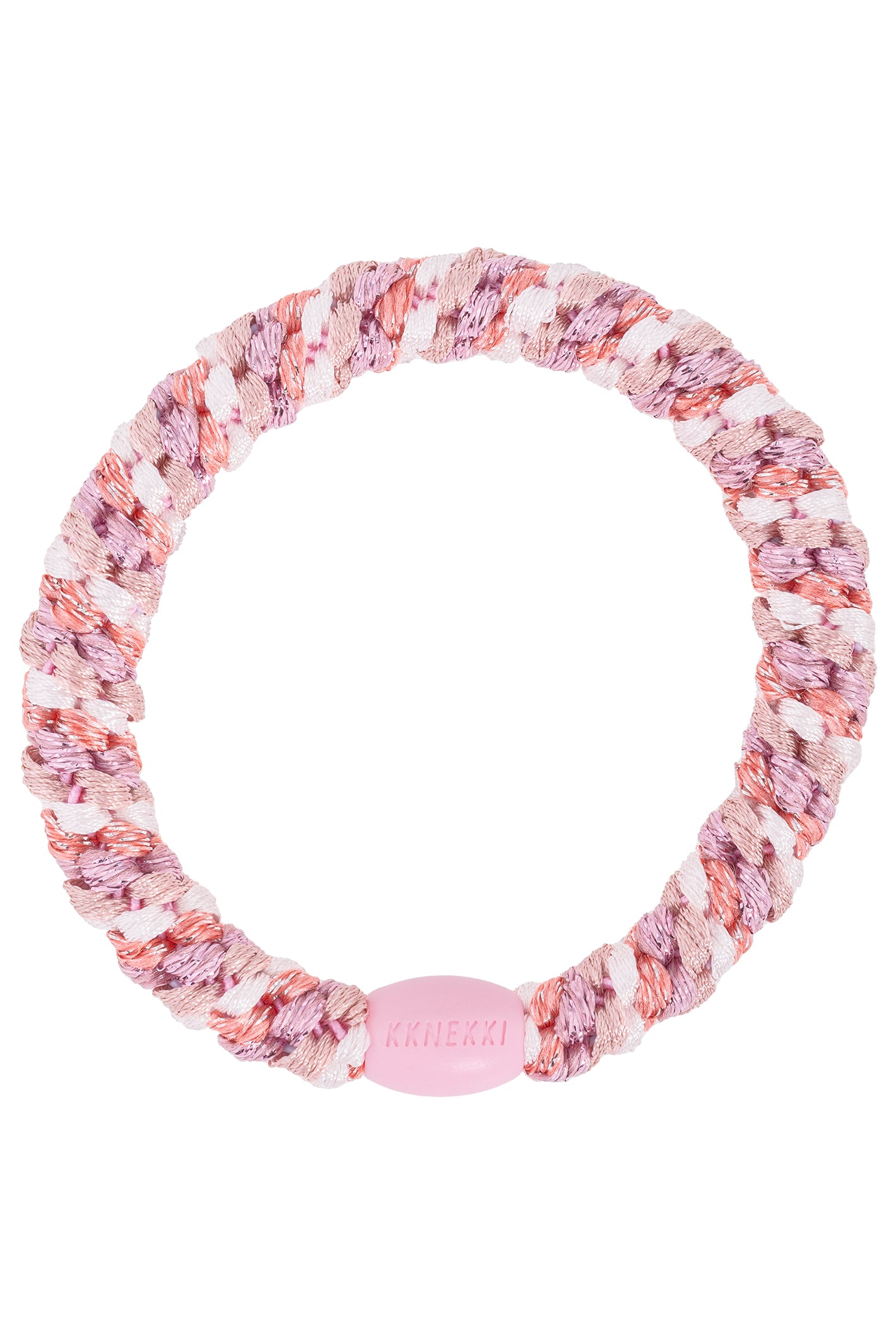 KKNEKKI dusty rose pink glitter mix hair tie at OSO Boutique