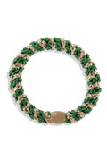 KKNEKKI Forest Green Beige Glitter Stripe Multicolour Hair Tie 5030, packshot