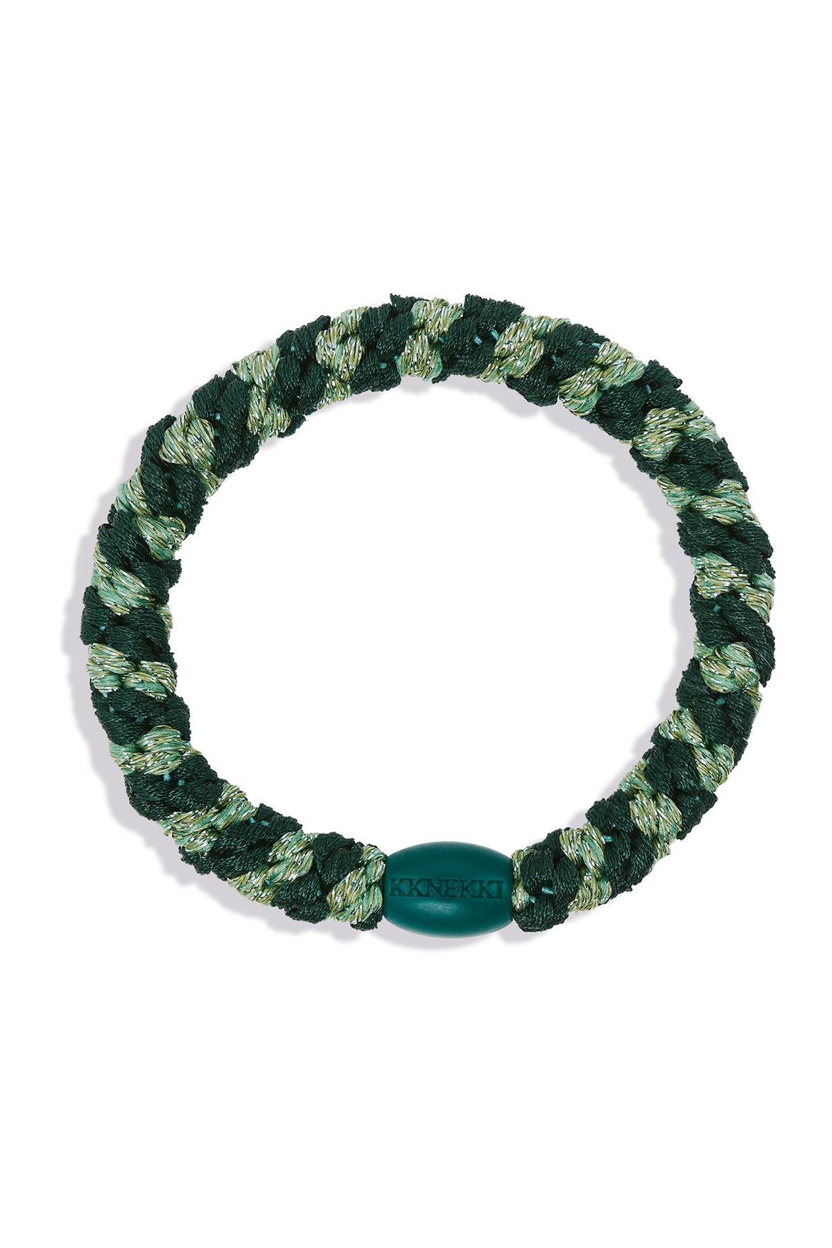 KKNEKKI Jungle Pistachio Glitter Stripe Green Hair Tie 9311, packshot