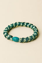 KKNEKKI Jungle Pistachio Glitter Stripe Green Hair Tie 9311, studio shot