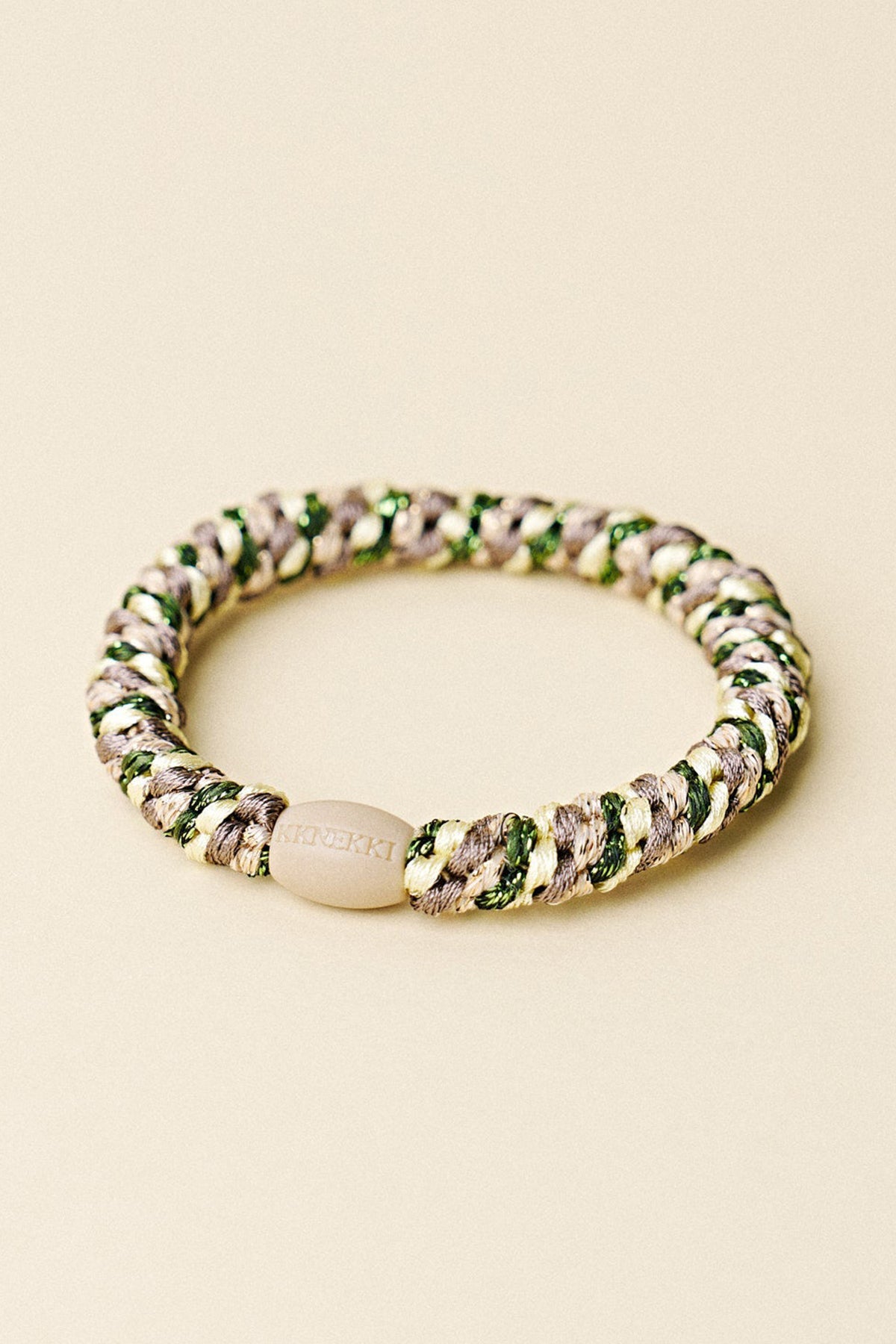 KKNEKKI Mix Army Yellow Multicolour Hair Tie 9312, studio shot