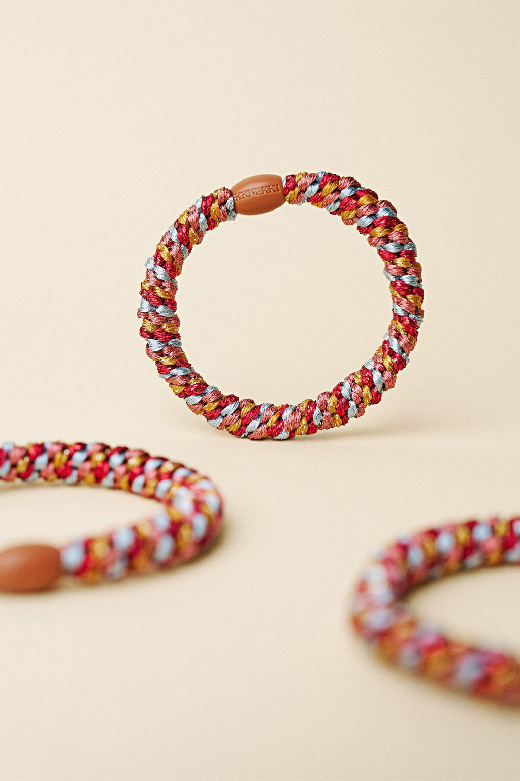 KKNEKKI Mix Bordeaux Curry Multicolour Hair Tie 9329, group of three