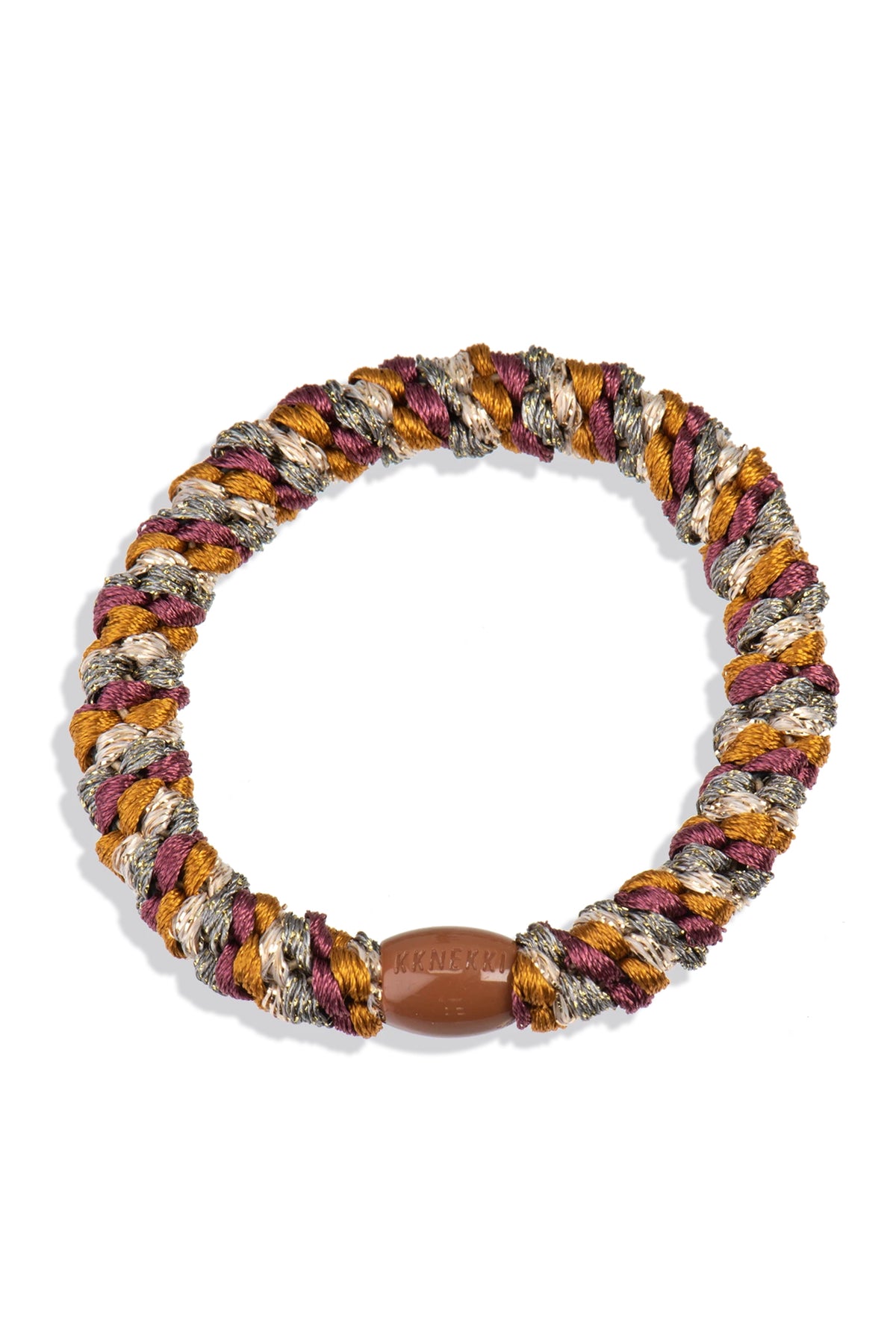 KKNEKKI Mix Rosewood Grey Beige Glitter Multicolour Hair Tie 5127, packshot