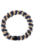 KKNEKKI navy and beige glitter hair tie at OSO Boutique