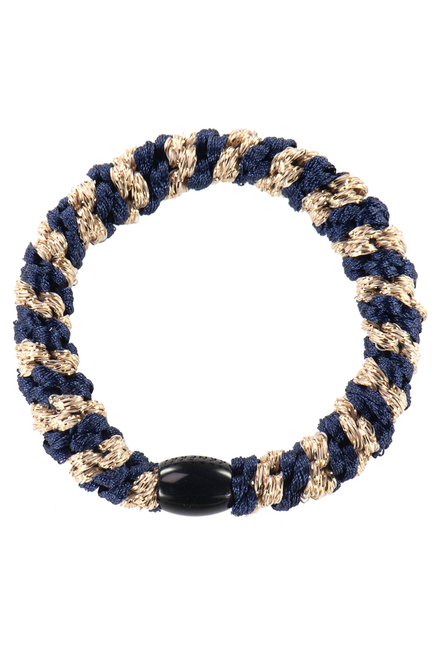 KKNEKKI navy and beige glitter hair tie at OSO Boutique