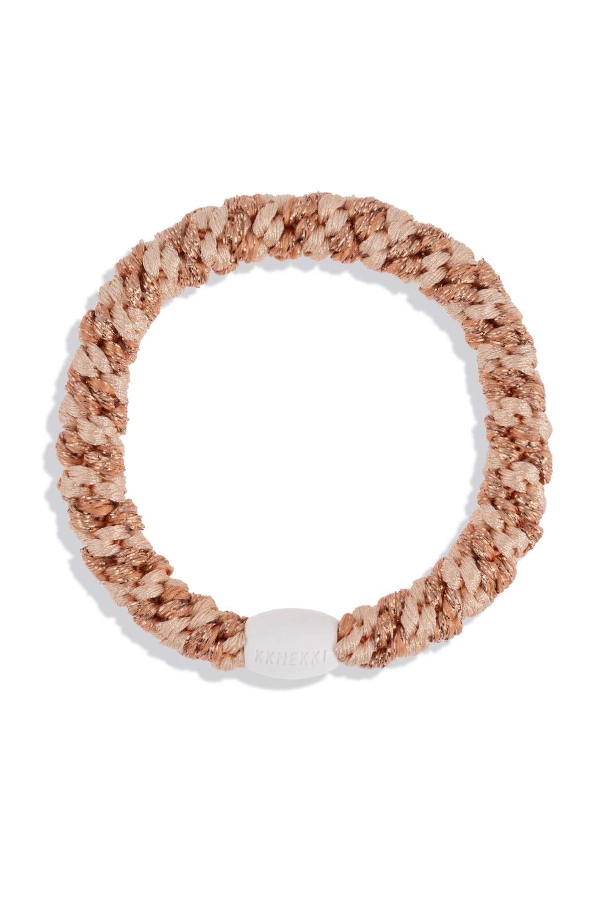 KKNEKKI Rosegold Glitter Powder Stripe Hair Tie 5761, packshot