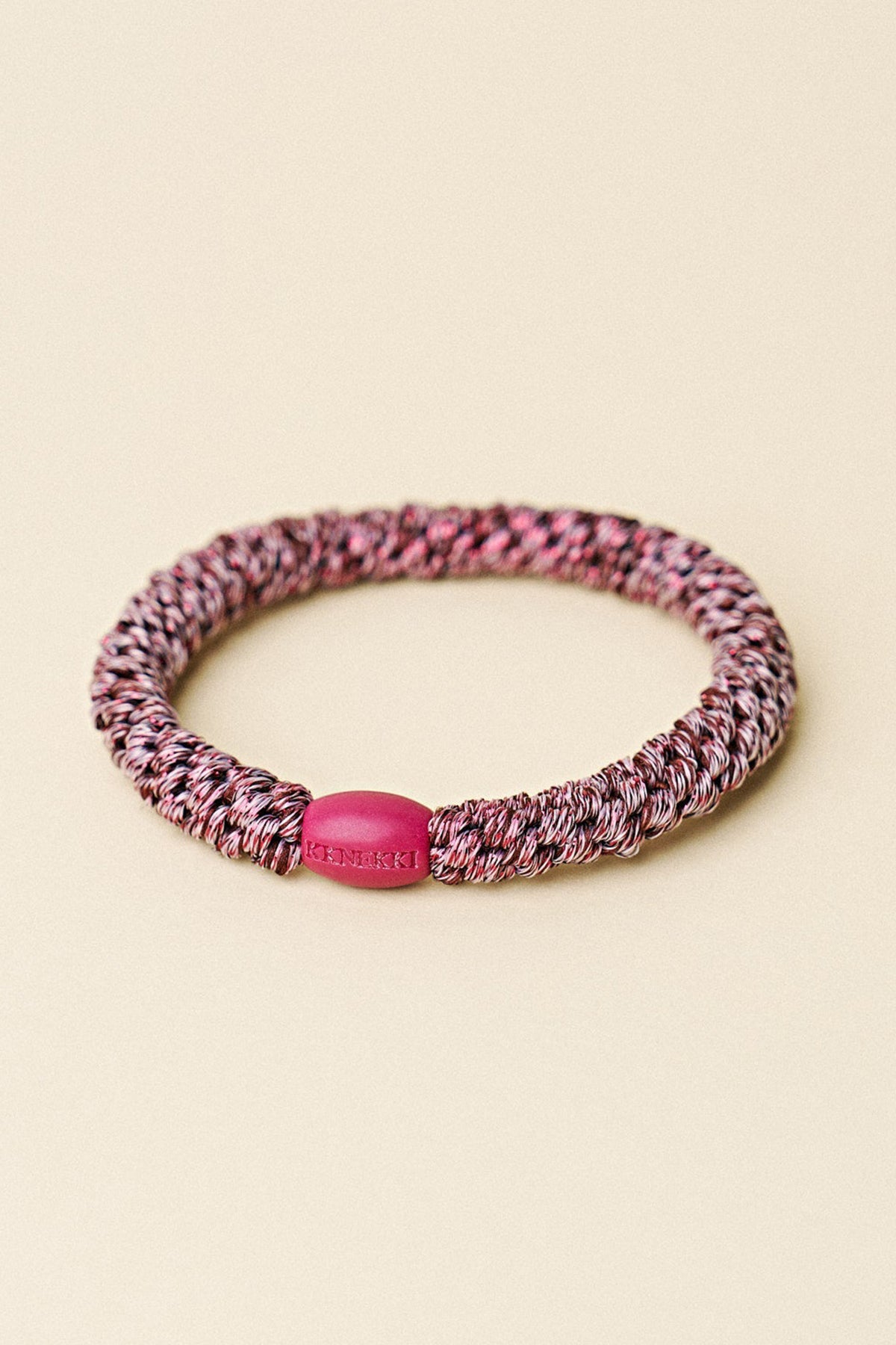 KKNEKKI Rosewood Glitter Pink Hair Tie 9317, studio shot