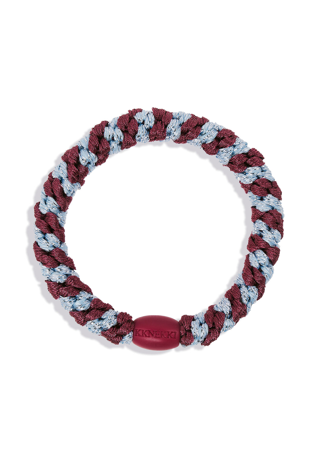 KKNEKKI Rosewood Seablue Glitter Stripe Multicolour Hair Tie 9318, packshot