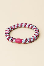 KKNEKKI Rosewood Seablue Glitter Stripe Multicolour Hair Tie 9318, studio shot