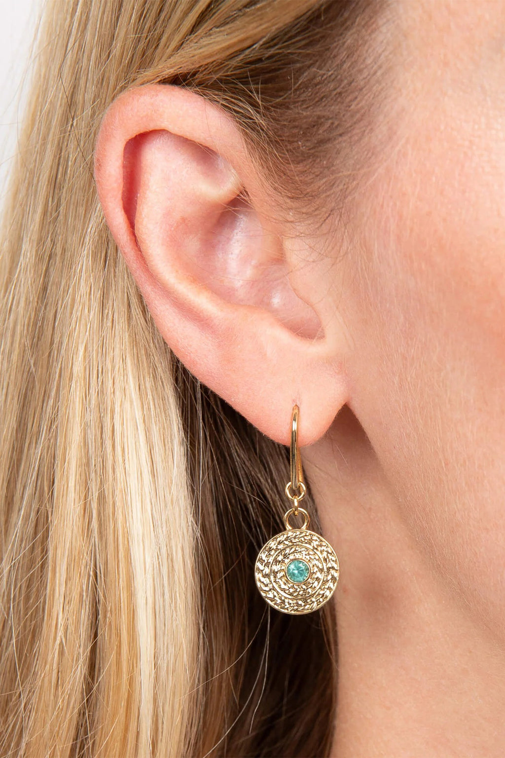 Laura Ashley Fashion Leaf Border Gold Plated Earrings XE1691