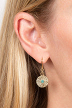 Laura Ashley Fashion Leaf Border Gold Plated Earrings XE1691