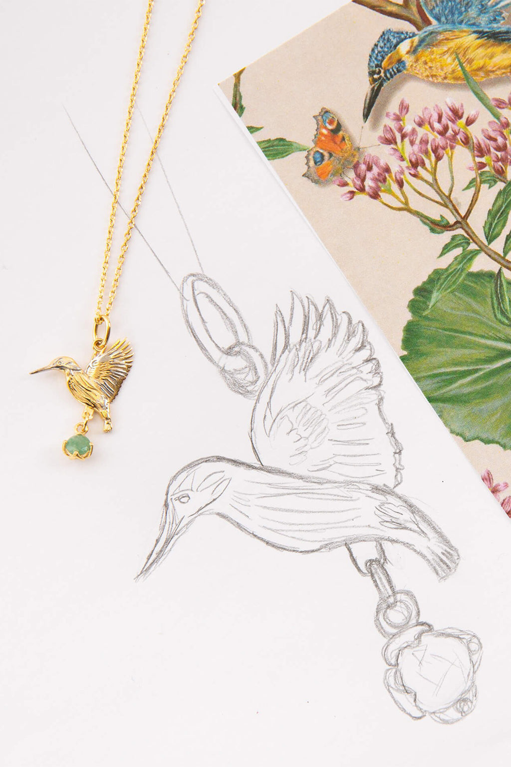 Laura Ashley Fashion Llanelli Kingfisher Gold Plated Necklace N4719G