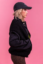 Laure + Max Vladimir Black Funnel Neck Jacket 26AH067, front view