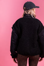 Laure + Max Vladimir Black Funnel Neck Jacket 26AH067, back view