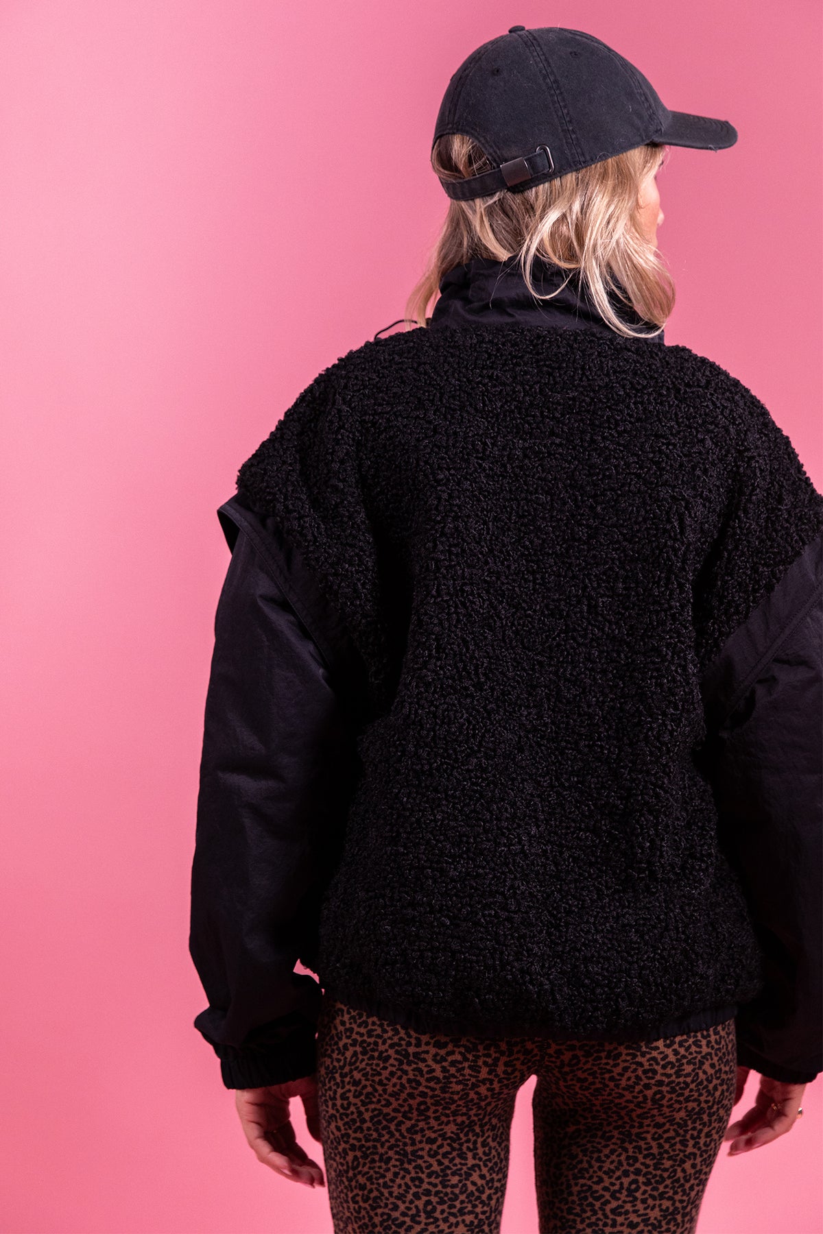 Laure + Max Vladimir Black Funnel Neck Jacket 26AH067, back view
