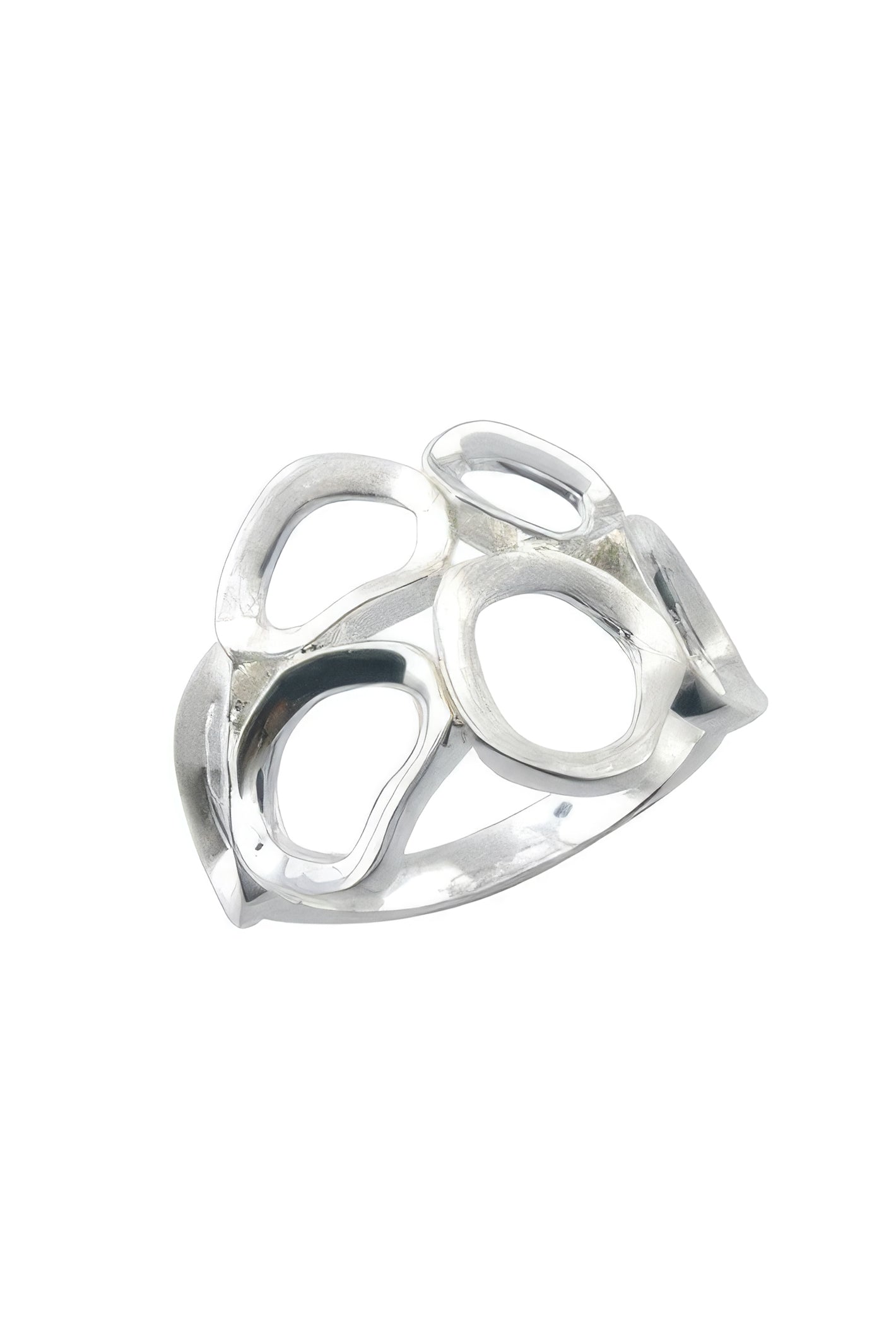 LBJ Jewellery Abstract pebble Silver ring R20564, front