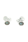 LBJ Jewellery Assymetrical Labradorite Silver Stud E24100, front