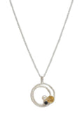 LBJ Jewellery Delicate Circle Pendant Silver Necklace N17229, detail