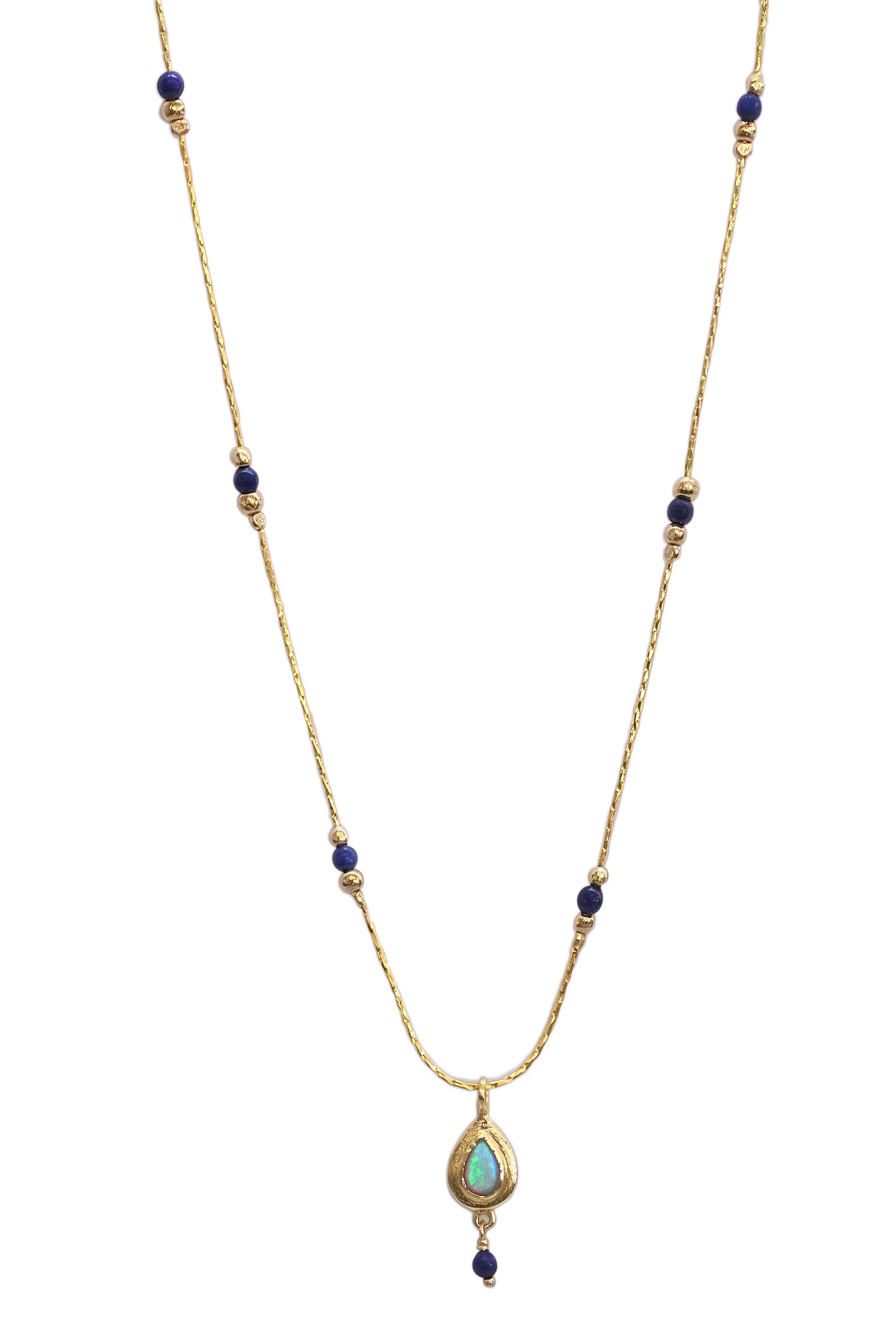 LBJ Jewellery Delicate Gold Plated Opalite Necklace N18035A, detail