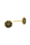 LBJ Jewellery Enamel Gold Plated Studs E12379B, front and side