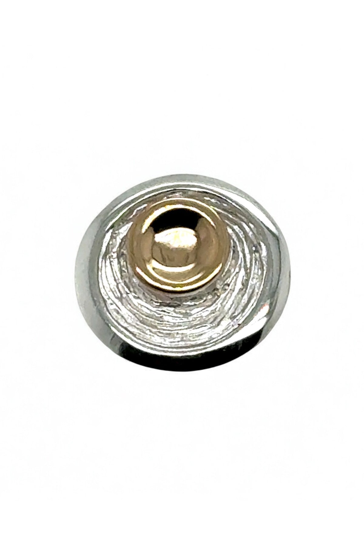 LBJ Jewellery Gold and Silver Disk Pendant P18994A, top view