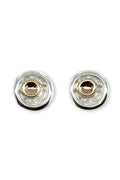 LBJ Jewellery Gold and silver disk studs E18995A, front
