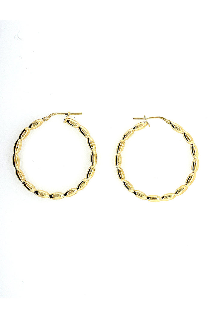LBJ Jewellery Gold Plated Bobble Design Hoops E3061/3GP, packshot
