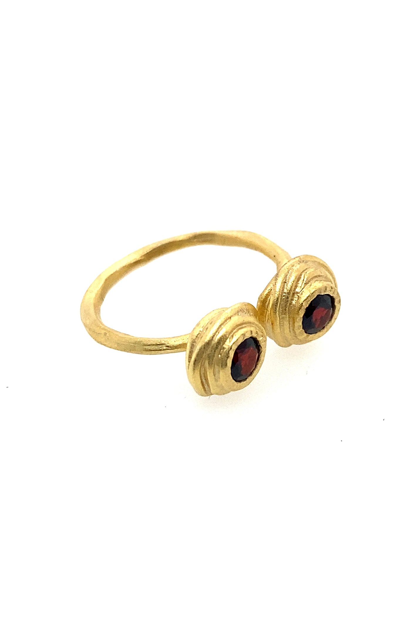 LBJ Jewellery Gold Plated Garnet Ring R4G