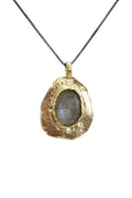 LBJ Jewellery Gold Plated Labradorite Necklace N19177, detail