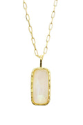LBJ Jewellery Gold Plated Moonstone Necklace N18026C, detail