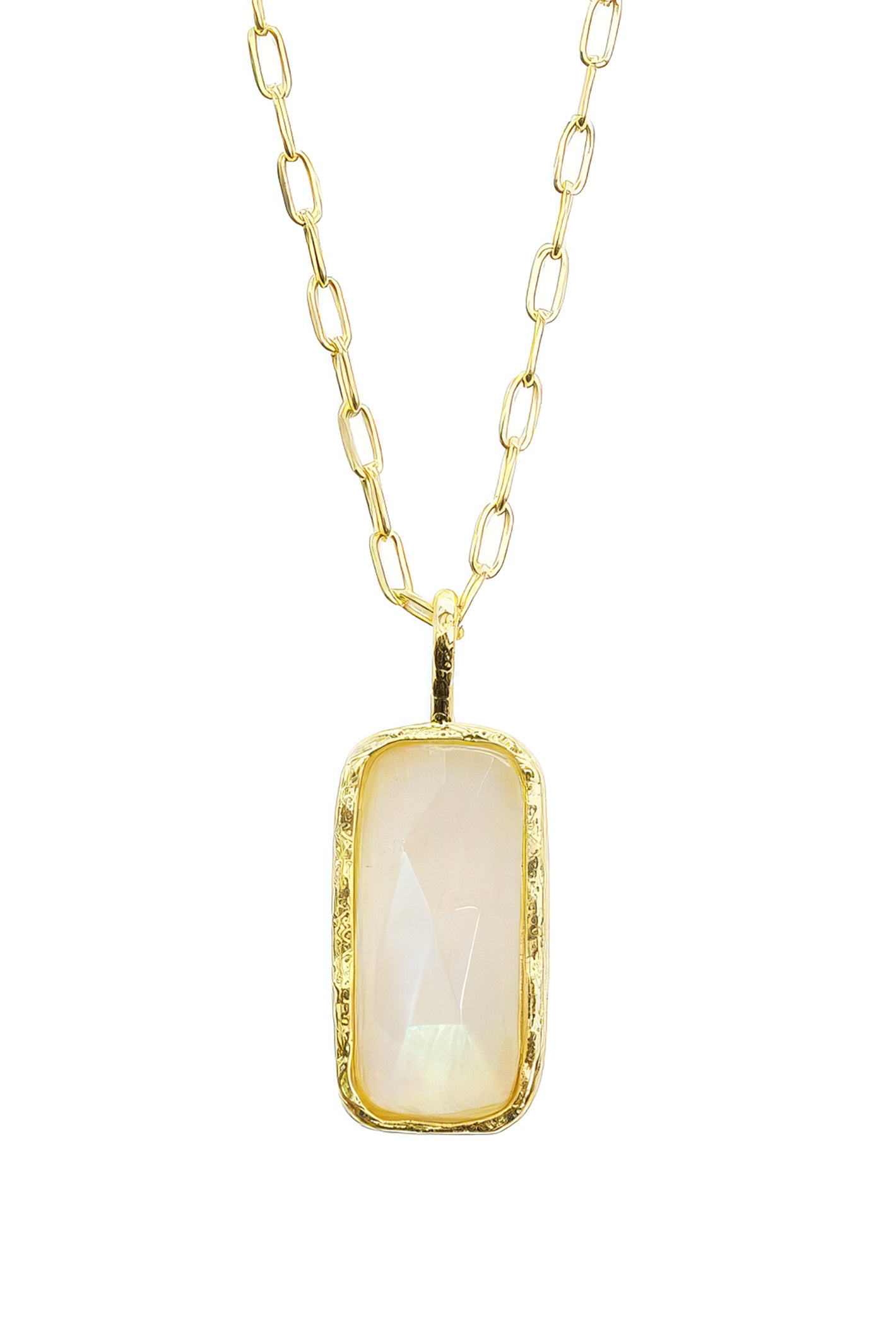 LBJ Jewellery Gold Plated Moonstone Necklace N18026C, detail