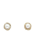 LBJ Jewellery Gold Plated Organic Pearl Studs E22032GP, front