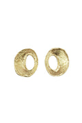 LBJ Jewellery Gold plated oval studs E17108A, front