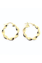 LBJ Jewellery Large Twist Gold Plated Hoops E123GP, packshot