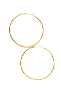 LBJ Jewellery Large wire gold plated hoops E1790/4, front
