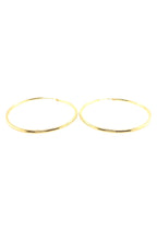 LBJ Jewellery Large wire gold plated hoops E1790/4, angled view
